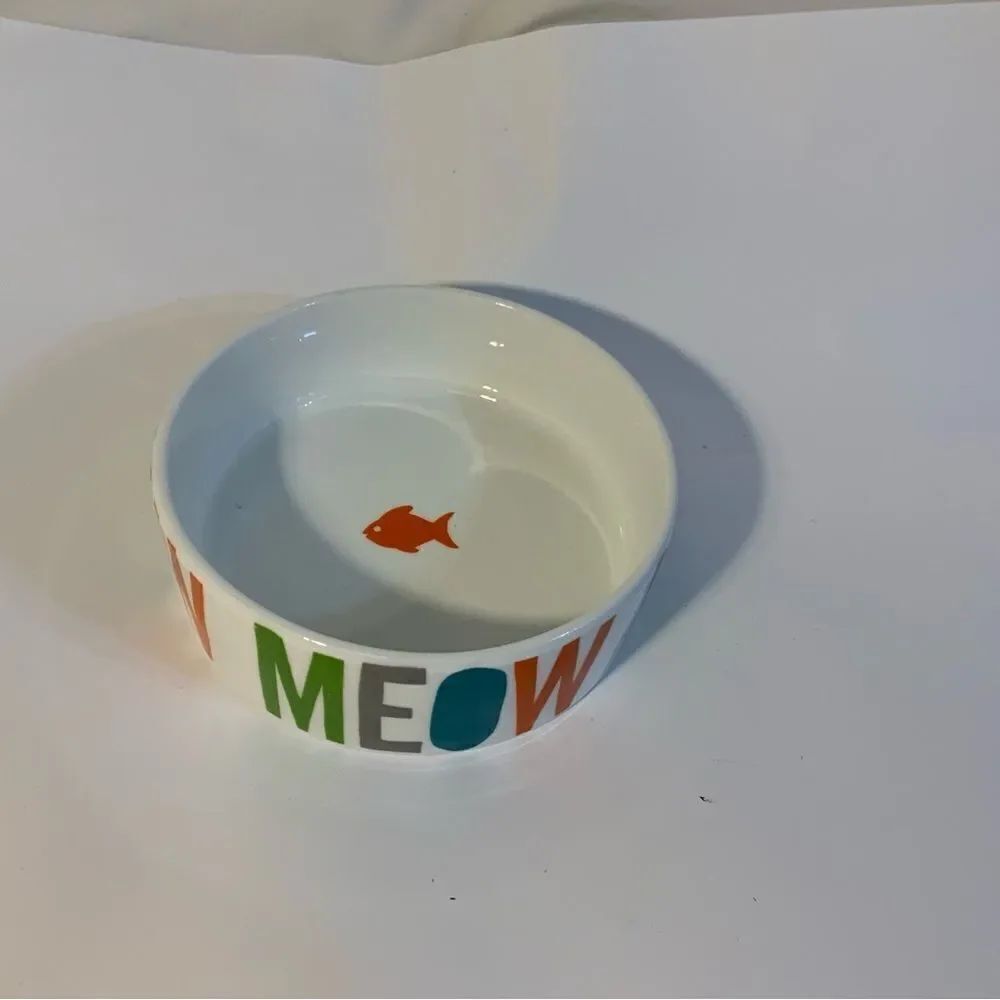 Fringe Studio Ceramic Cat Bowl Dish 5" Water Food A2